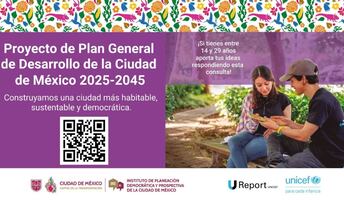 Unicef e IPDP lanzan consulta para juventudes; buscan su voz en el Plan de Desarrollo de la CDMX