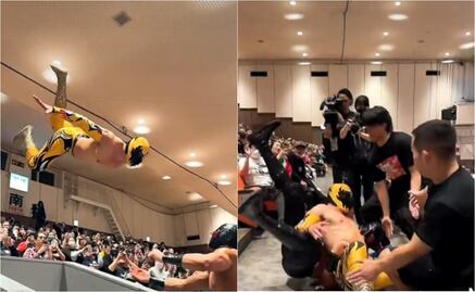 Máscara Dorada, luchador mexicano realiza épico movimiento en Japón; así reaccionó la afición