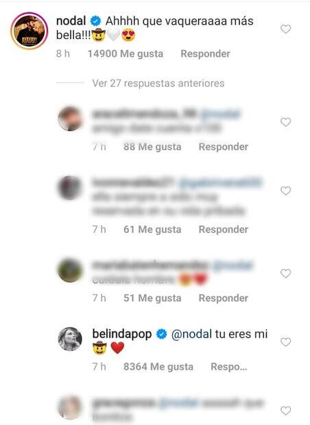 Belinda le dice "mi vaquero" a Christian Nodal
