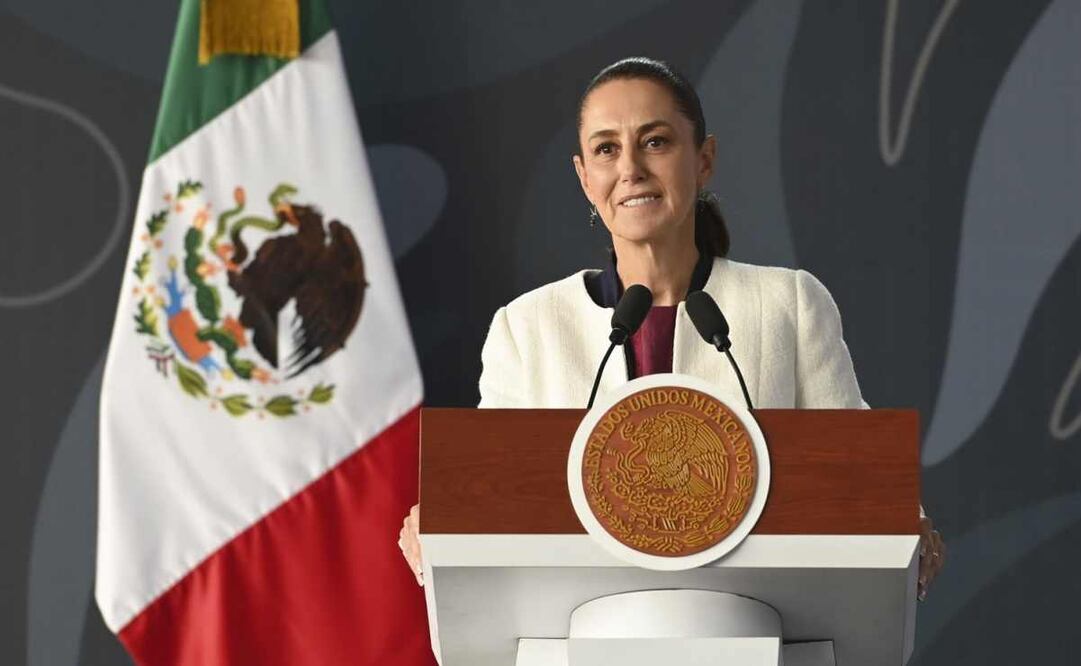 La presidenta Claudia Sheinbaum durante la mañanera del 8 de enero del 2026. Foto: Presidencia