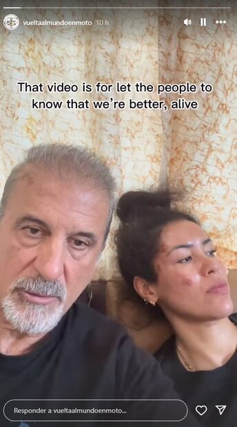 Pareja agredida en India. / Foto: captura de historia en Instagram