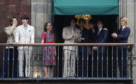 VIDEO: Sheinbaum da tour a miembros de BTS por Palacio Nacional; así fue el paso del grupo de k-pop por el recinto histórico