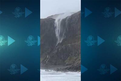 Captan cascada que “cae” al revés en Escocia