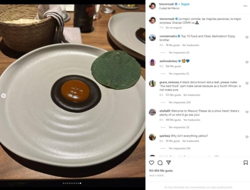 Trevor Noah presume su visita a México: “La mejor comida y las mejores personas”