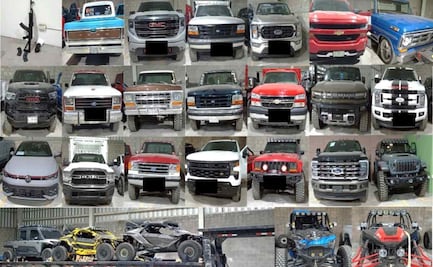Decomisan 46 vehículos de "El Mayito Flaco" en Durango; destacan tractocaminones para huachicol, camionetas pick up y armamento