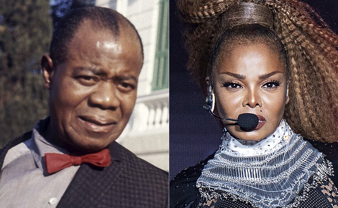 Louis Armstrong y Janet Jackson. Foto: AP 