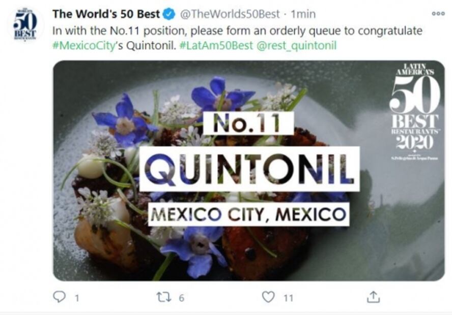Estos son los restaurantes mexicanos con un lugar en los Latin America’s 50 Best Restaurants 2020
