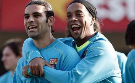 Rafa Márquez se despide de Ronaldinho 