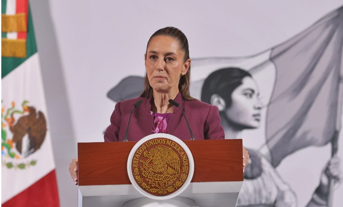 Claudia Sheinbaum en la mañanera del 28 de marzo de 2025. Foto: Gabriel Pano/EL UNIVERSAL