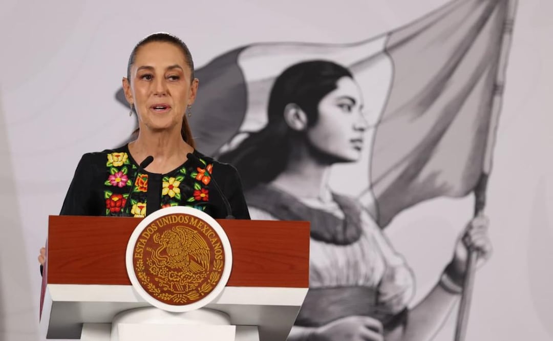 Presidenta Claudia Sheinbaum durante su conferencia de prensa este 19 de junio desde Palacio Nacional (19/06/2026). Foto: Fernanda Rojas / EL UNIVERSAL