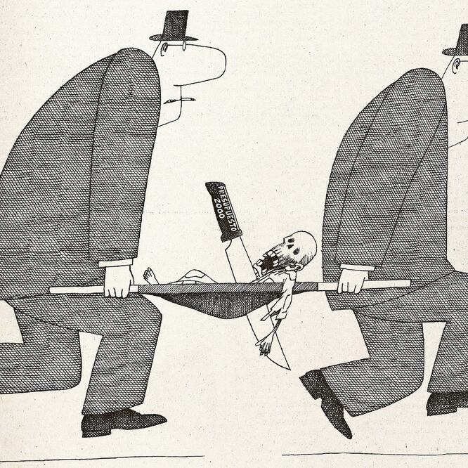 Caricatura de Rogelio Naranjo, uno de los grandes moneros que ha publicado a lo largo de la historia de El Gran Diario de México. (ARCHIVO EL UNIVERSAL)