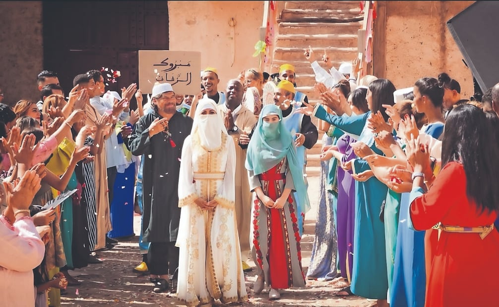 Momentos antes de la boda entre Jazmín (África Zavala) y Yussef. Foto: Alberto Estrella