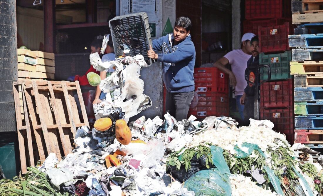 Debido a que no ha podido conseguir trabajo desde hace un año, Celia, originaria de Iztapalapa, asegura que tuvo que vencer la pena de levantar desperdicios, porque “o recojo alimentos de aquí o me muero de hambre”. (FOTOS: ARIEL OJEDA. EL UNIVERSAL)