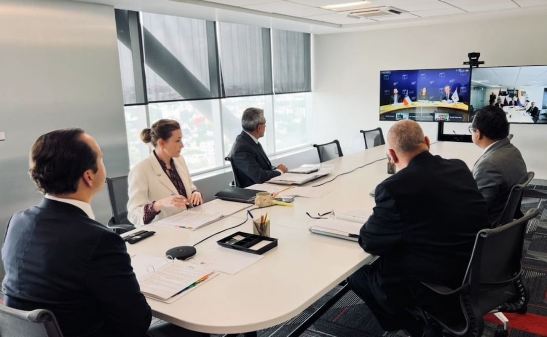 Funcionarios mexicanos participaron de manera virtual en la reunión de la Comisión de Libre Comercio de la Alianza del Pacífico (25/06/2026). Foto: @SE_mx