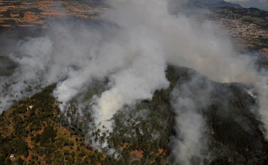 Aspecto del incendio forestal dentro del polígono del Área Natural Protegida de San Juan del Monte. Foto: Miguel Ángel Camona
