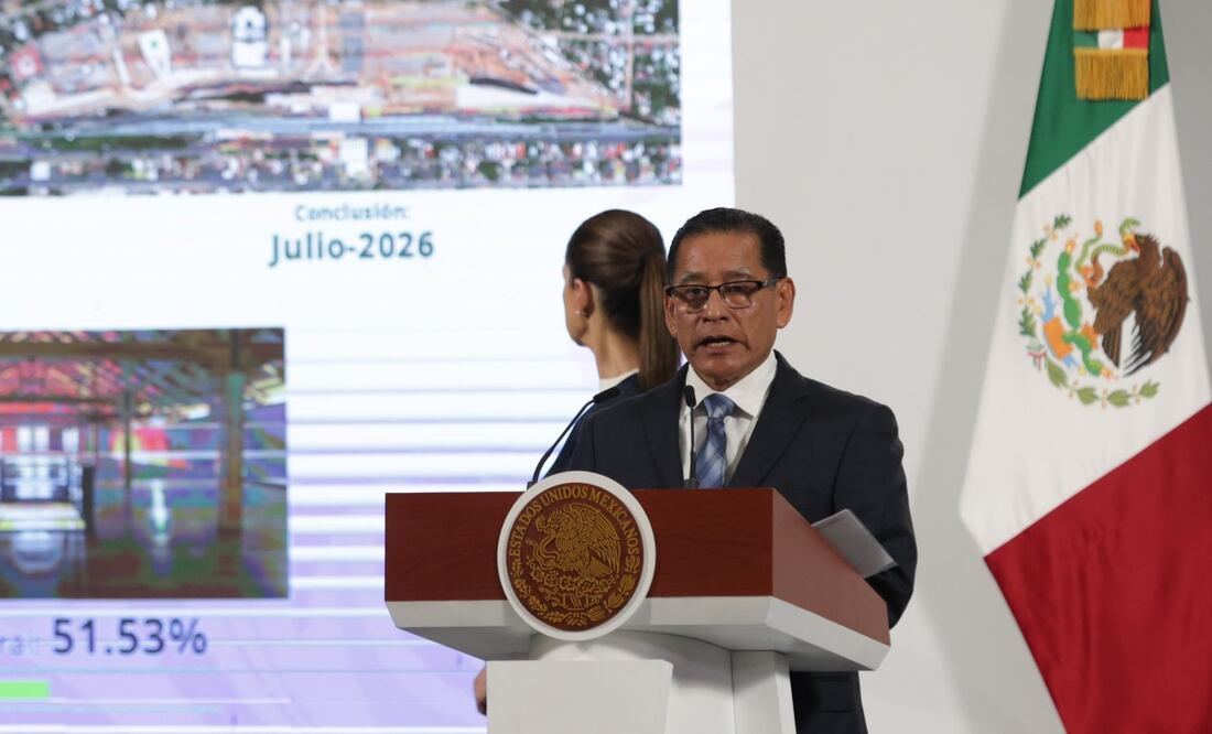 Octavio Sánchez Guillén, Director del Corredor Interoceánico informa que está lista la conexión de los trenes Interoceánico y Maya. Foto: Carlos Odín / EL UNIVERSAL