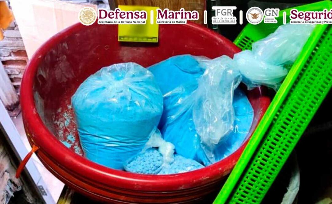 Decomisan kilogramos y pastillas de Fentanilo en Baja California. Foto: Especial