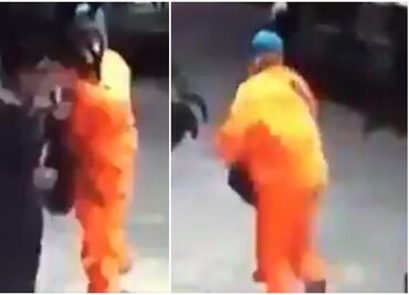 Video. Se viste de barrendero para robar en la Cuauhtémoc