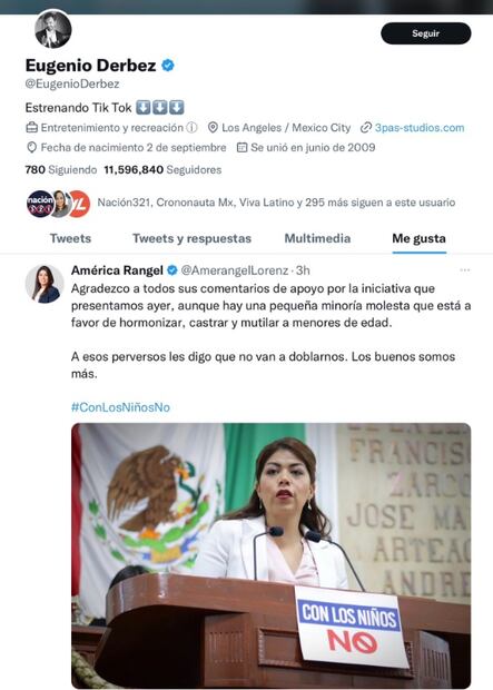 Señalan de “transfóbico” a Eugenio Derbez por iniciativa de panista sobre “cirugías de cambio de género”