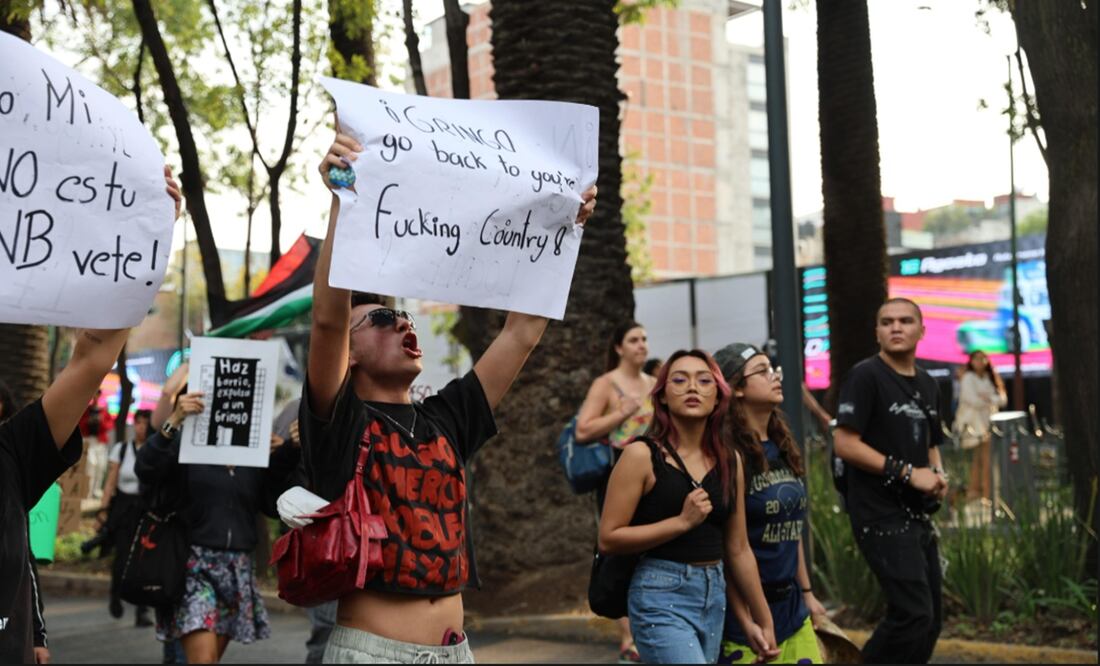 En el marco de la segunda marcha antigentrificación en la CDMX, la jefa de Gobierno, Clara Brugada, hizo un llamado a que los participantes se manifiesten de manera pacífica. Foto: Fernanda Zamora/EL UNIVERSAL