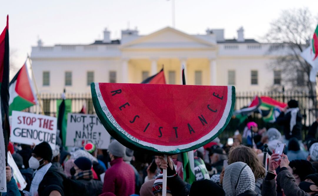 La Casa Blanca, en Washington, además de distintas universidades en Estados Unidos, han dado lugar a manifestaciones contra la guerra en Gaza. Foto: AP
