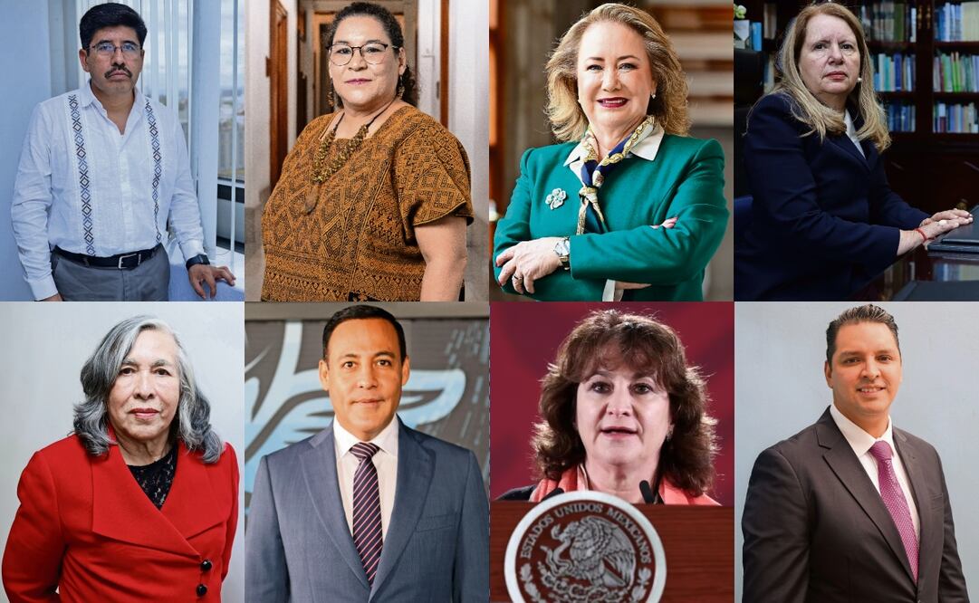 Ganadores de la elección judicial que aparecieron en los acordeones. Fotos: EL UNIVERSAL