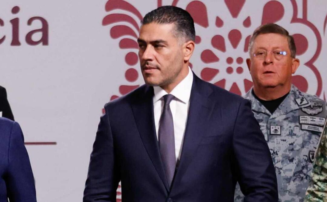 Omar García Harfuch, secretario de Seguridad, en la conferencia matutina del 9 de septiembre de 2025. Foto: Diego Simón Sánchez / EL UNIVERSAL