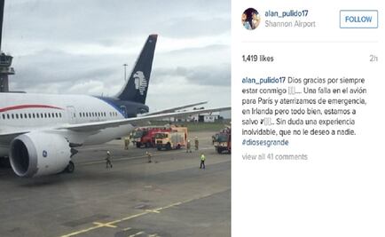 Alan Pulido in Aeroméxico plane that made an emergency landing in Ireland