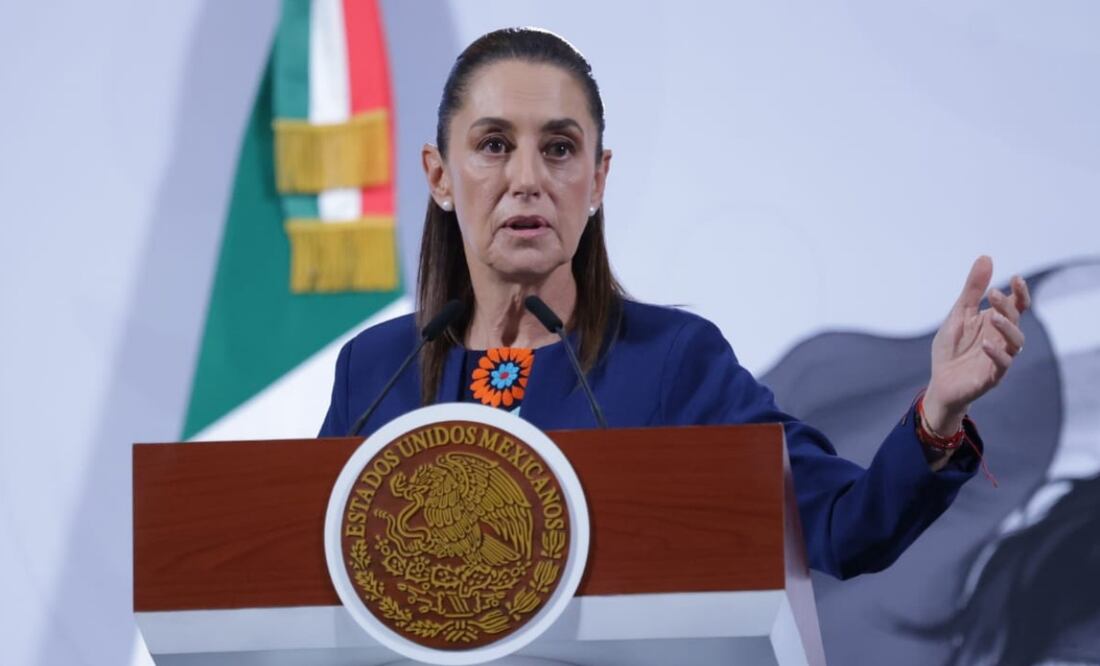 Claudia Sheinbaum en su conferencia matutina de Palacio Nacional el 17 de noviembre de 2025. Foto: Fernanda Rojas / EL UNIVERSAL