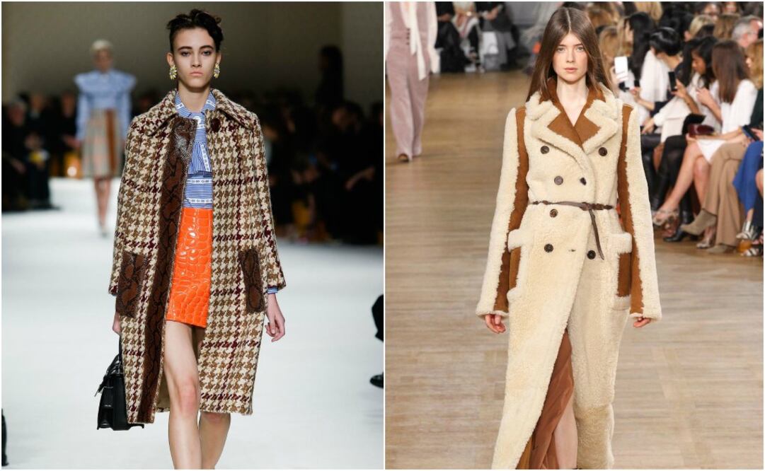 En la categoría femenina, los abrigos con corte a la rodilla o al tobillo son los más sofisticados para esta temporada, ya sea en tweed como en el caso de la propuesta de Miu Miu, o en piel como el diseño de Chloé para su temporada Otoño/Invierno, complementarán de manera perfecta prendas coloridas y estampadas. 