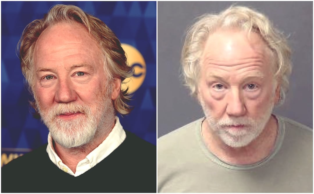 El antes y el después del actor Timothy Busfield tras entregarse a las autoridades para enfrentar acusaciones de abuso sexual infantil. 
Foto: AP/AFP.