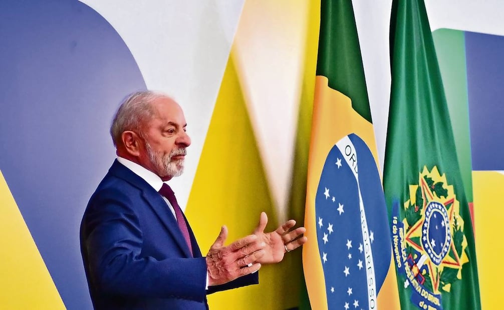 El presidente de Brasil, Luiz Inácio Lula da Silva durante una rueda
de prensa en el Palacio del Planalto en Brasilia. Foto: EFE