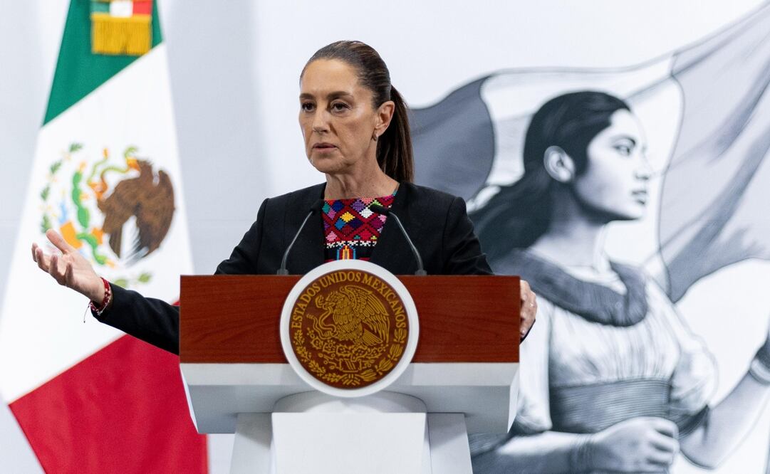 Claudia Sheinbaum en su conferencia matutina del 1 de mayo de 2025. Foto: Hugo Salvador / EL UNIVERSAL