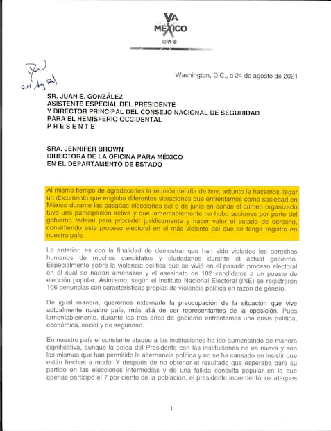 Informe de la oposición entregado a la OEA