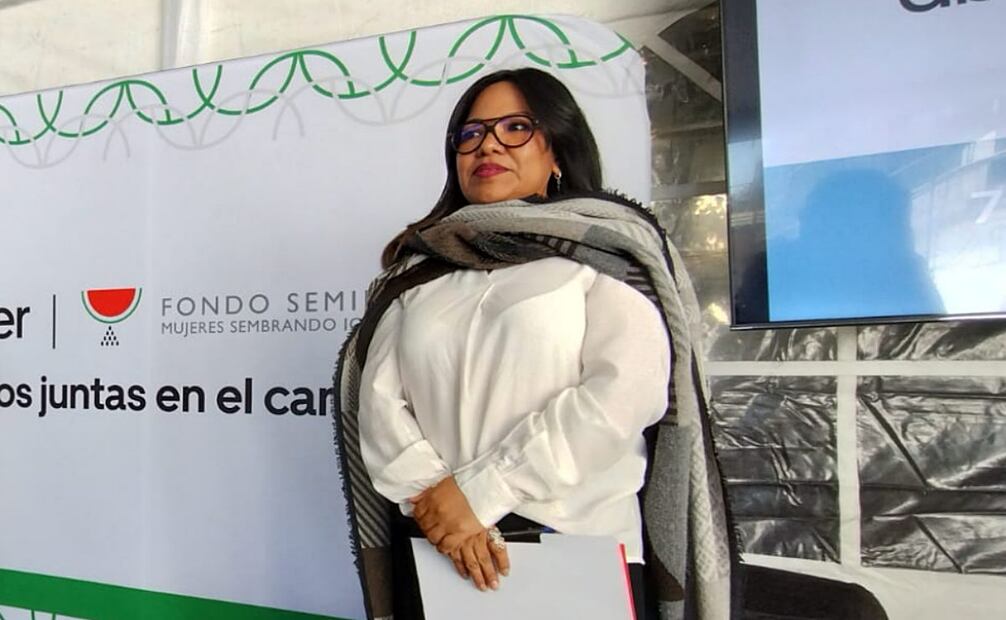 Gabriela Toledo, directora de Fondo Semillas durante la firma del proyecto 2024-25 con Uber, el 26 de noviembre del 2024. Foto: Samyra Sosa. EL UNIVERSAL