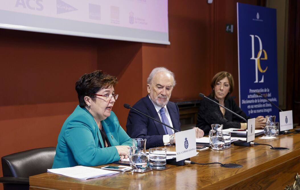 Presentan la actualización 23.8 del Diccionario de la lengua española, este martes, en Madrid.
Foto: EFE/ Blanca Millez