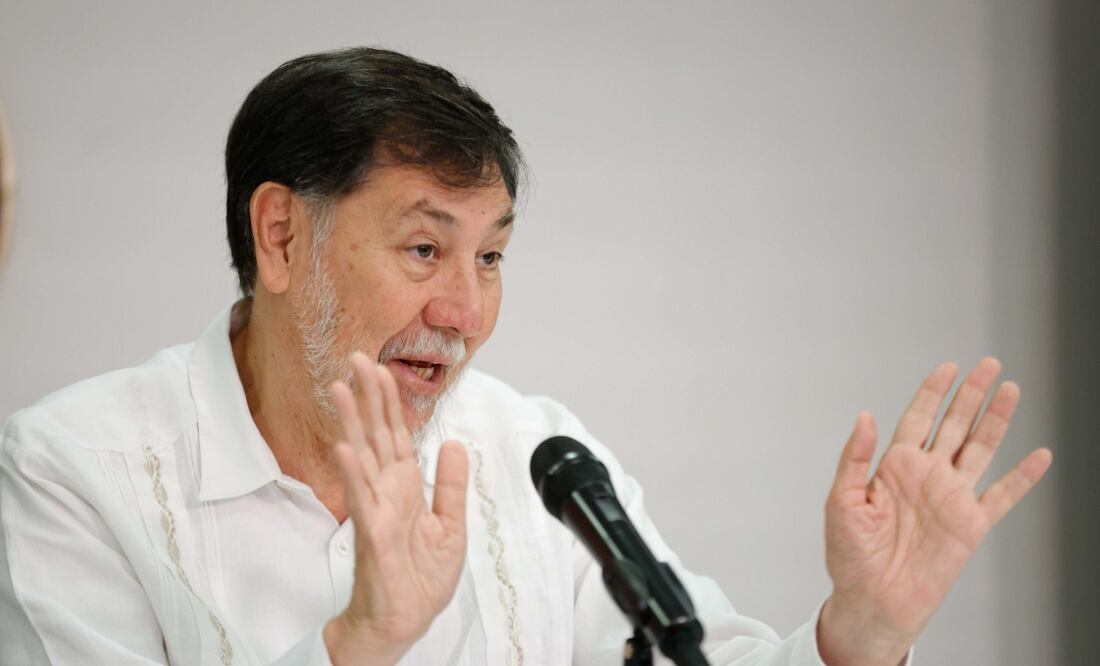 Gerardo Fernández Noroña, expresidente del Senado durante conferencia para hablar sobre la licencia que pidió para viajar a Palestina (21/10/2025). Foto: Diego Simón Sánchez / EL UNIVERSAL