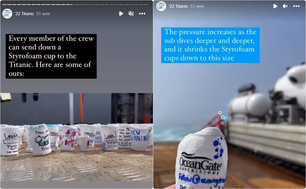 Los tripulantes de la expedición podían enviar un souvenir al naufragio. / Foto: Instagram OceanGate