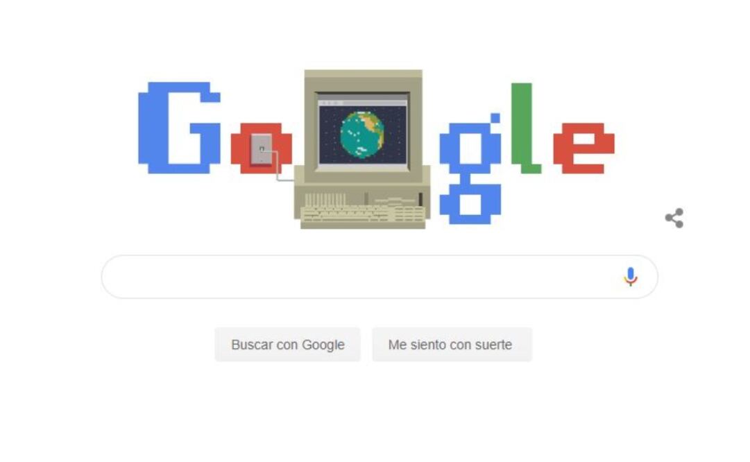 Google menciona que, inicialmente, Berners-Lee imaginó "una gran base de datos de hipertexto con enlaces mecanografiados", llamada Malla.