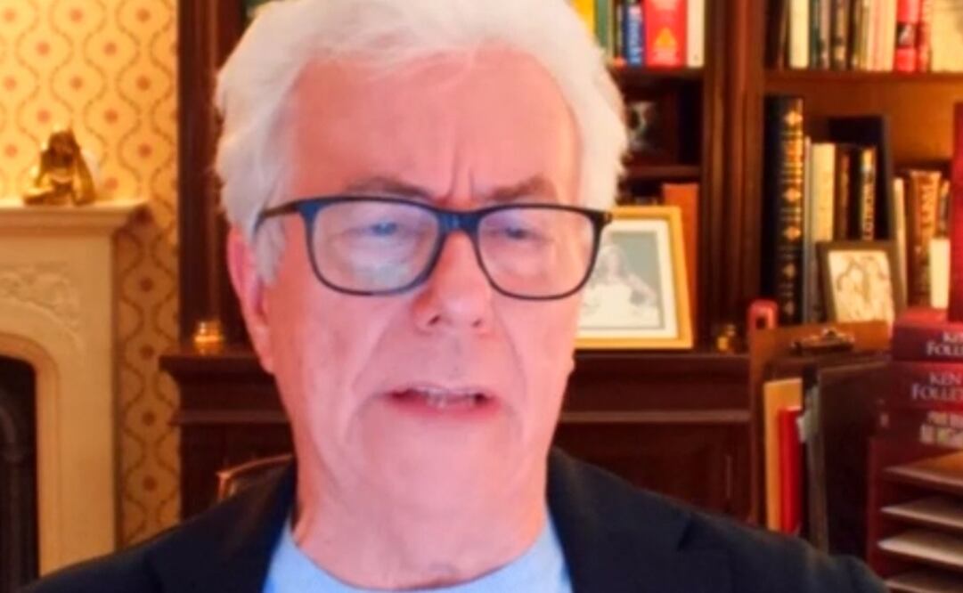 Ken Follet, en conferencia de prensa virtual. Imagen: Especial