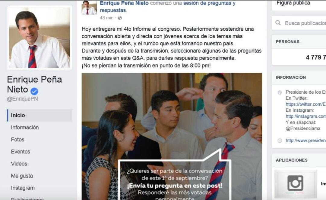 EPN responderá las preguntas más votadas en Facebook