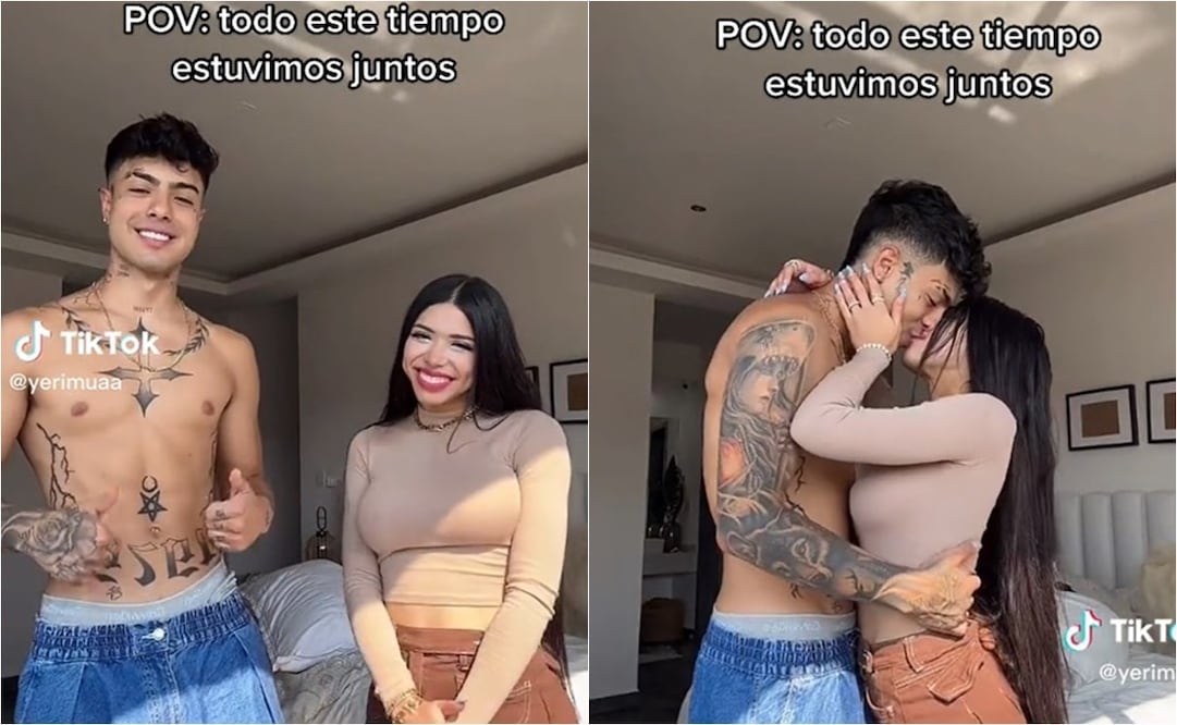 Al final de la grabación se ve a Yeri Mua besar al influencer, quien muestra una gran sonrisa. Foto: TikTok. @yerimuaa