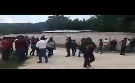 Indígenas tzeltales de Morena y PVEM se enfrentan a balazos y pedradas en Chiapas