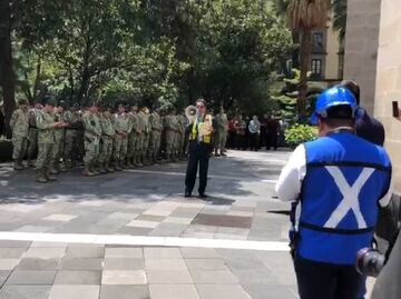 AMLO participa en simulacro nacional en Palacio Nacional