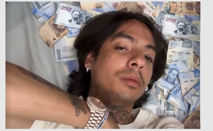 Natanael Cano aparece ebrio y en una cama llena de billetes: "esto es como las migajas"