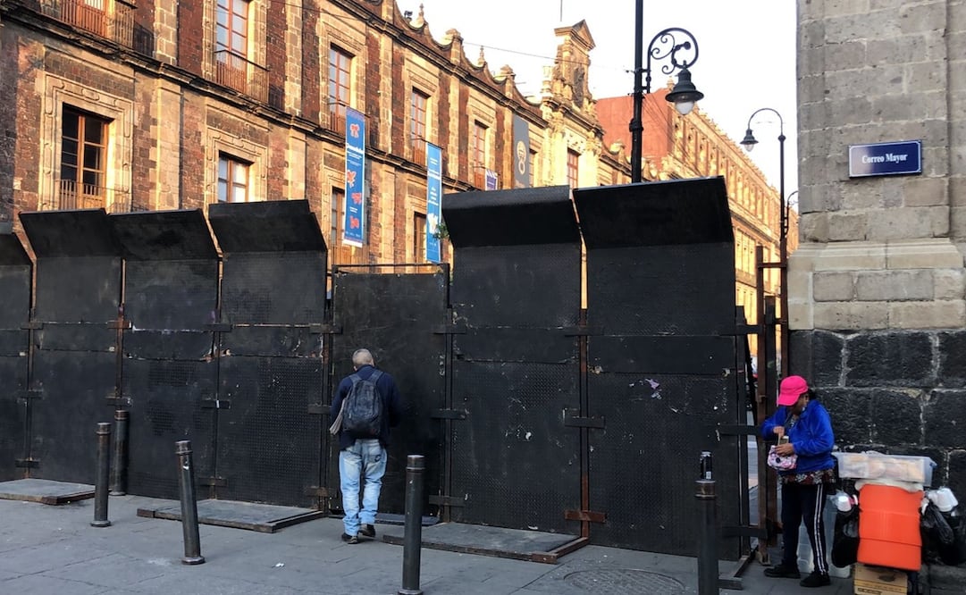 Cerco de seguridad alrededor de Palacio Nacional. Foto: Alberto Morales / EL UNIVERSAL
