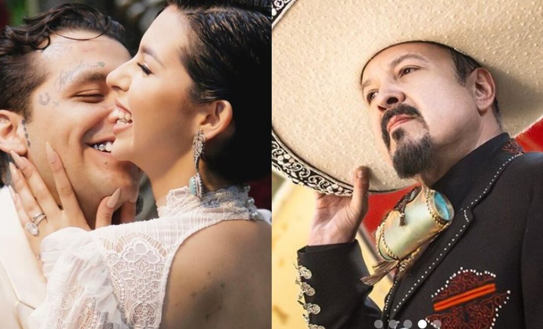 Pepe Aguilar y su hija Ángela Aguilar, quien se casó con Christian Nodal. Foto: Instagram oficial.