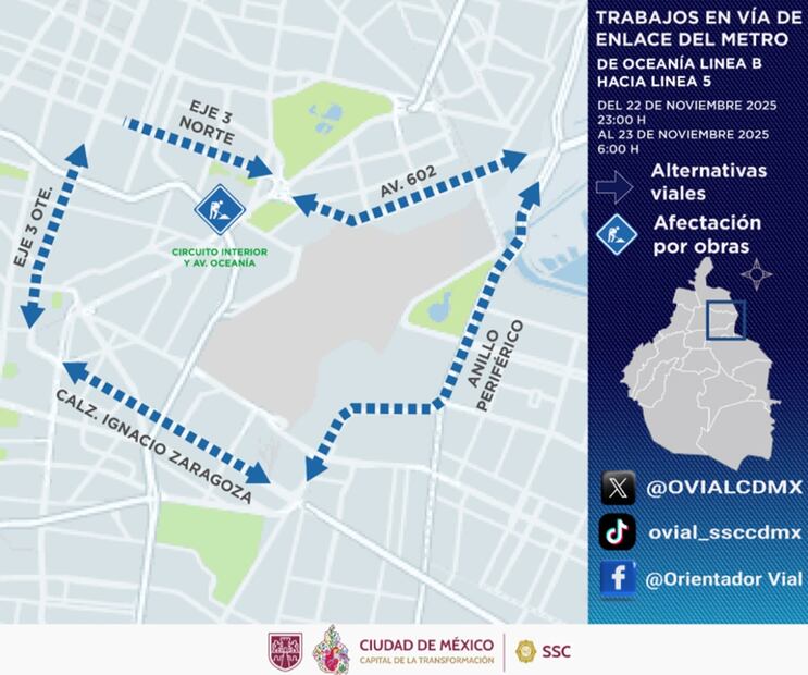 Trabajos en Circuito Interior. Foto: especial