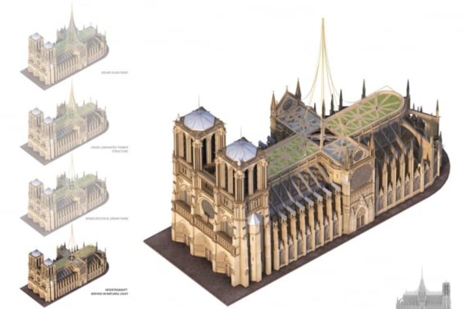 Tras incendio, la nueva Catedral de Notre Dame sería futurista y locochona