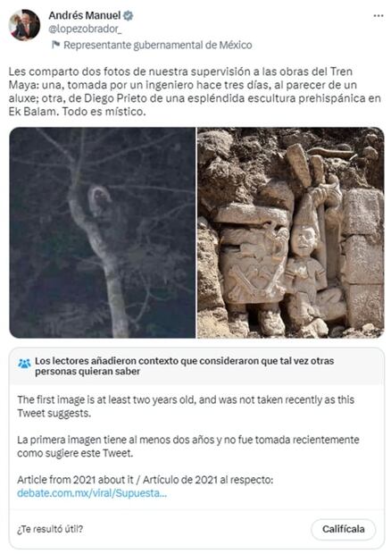 Twitter identifica foto de supuesto aluxe compartida por AMLO como fake